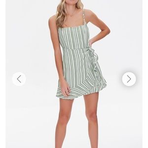 Striped Faux Wrap Dress